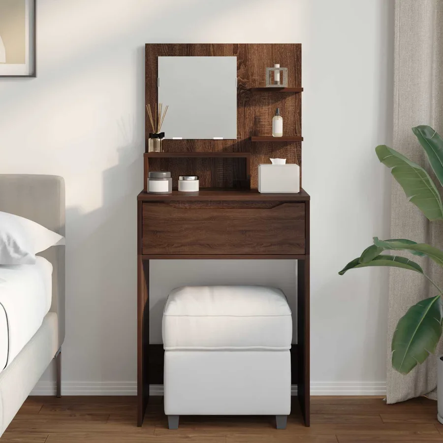 Tables de maquillage pour chambre Chêne brun 80 x 39,6 x 135 cm - 4