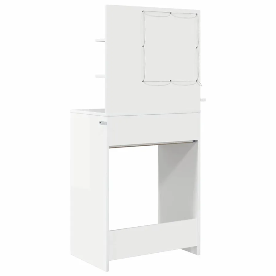 Tables de maquillage pour chambre avec tiroir Blanc brillant - 7