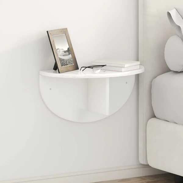 Étagère Murale Blanc brillant 48 x 24 x 24 cm Bois d'ingénierie