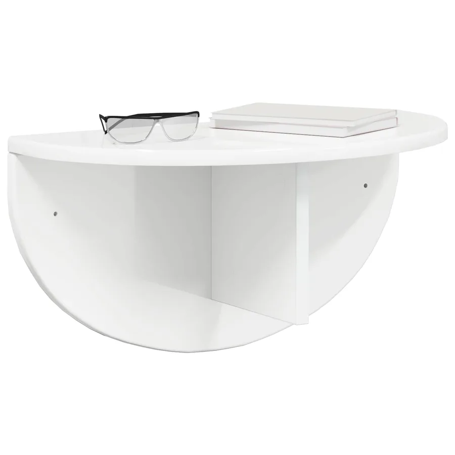 Étagère Murale Blanc brillant 48 x 24 x 24 cm Bois d'ingénierie - 3