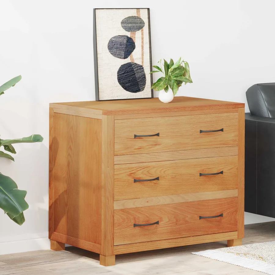 Armoire avec tiroir Marron 80 x 50 x 70 cm Bois de chêne massif