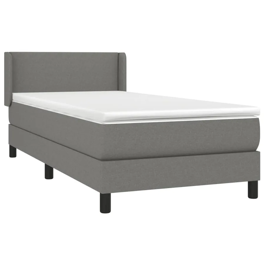 Sommier à lattes de lit avec matelas Gris foncé 80x200 cm Tissu - 3