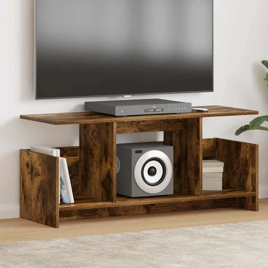 Meuble TV Chêne fumé 102 x 35 x 45 cm Bois d'ingénierie