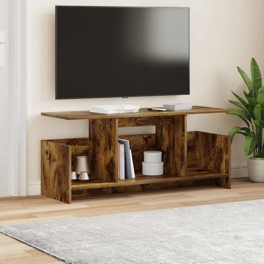 Meuble TV Chêne fumé 102 x 35 x 45 cm Bois d'ingénierie - 4