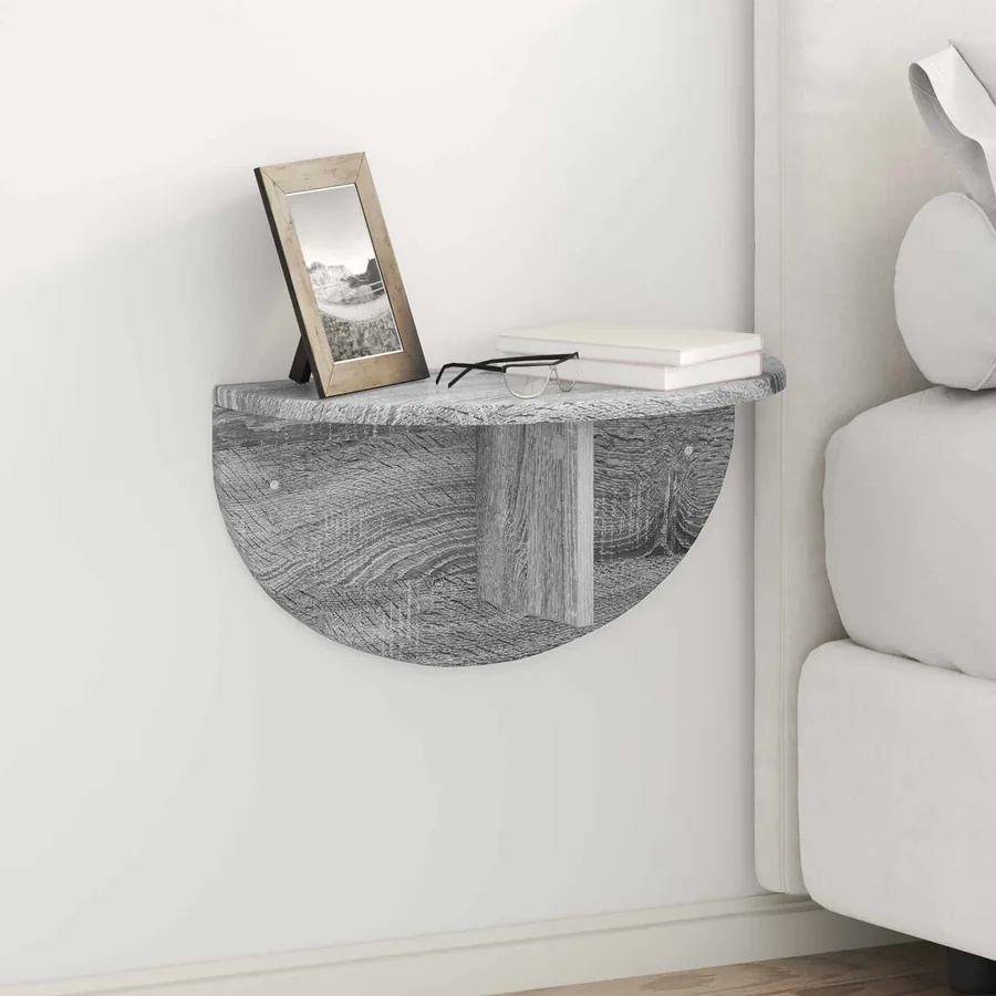 Étagère Murale Montage mural 2 pcs Gris Sonoma 48 x 24 x 24 cm