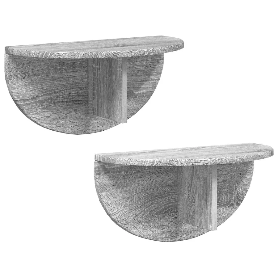 Étagère Murale Montage mural 2 pcs Gris Sonoma 48 x 24 x 24 cm - 2