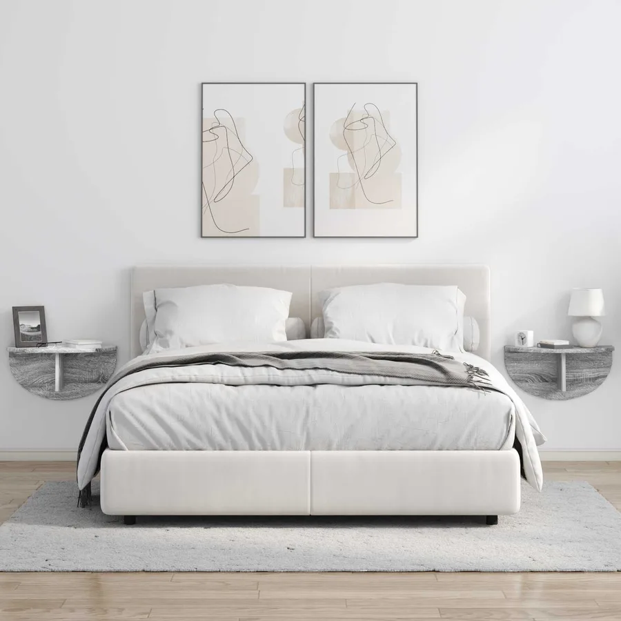 Étagère Murale Montage mural 2 pcs Gris Sonoma 48 x 24 x 24 cm - 4