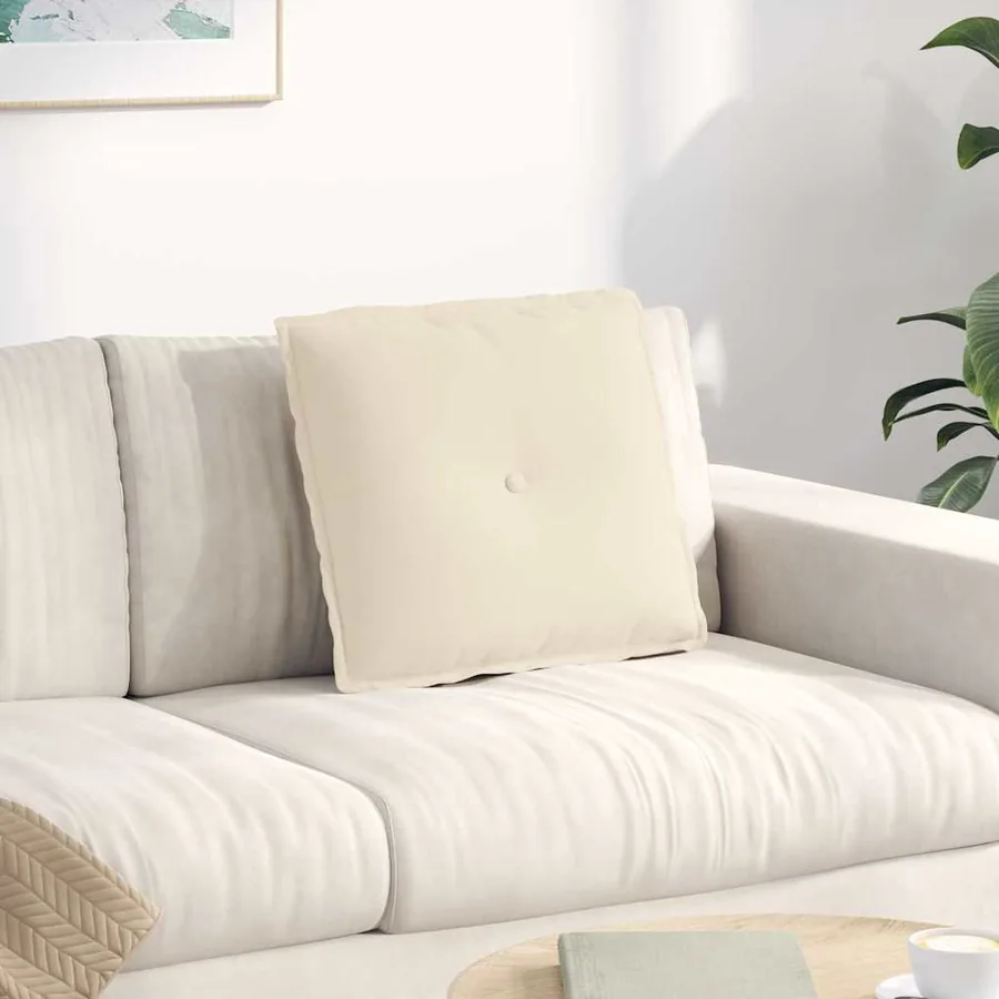 Coussin de Dos Beige 50 x 45 cm Tissu en microfibre