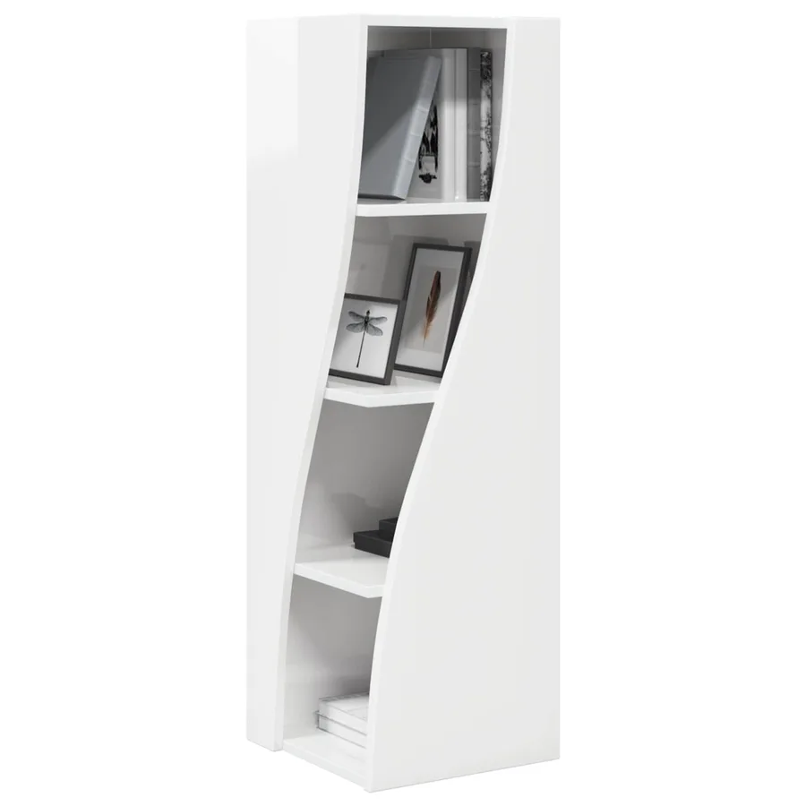 Meuble d'angle Blanc brillant 32x32x102cm Bois d'ingénierie - 3