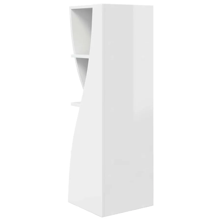 Meuble d'angle Blanc brillant 32x32x102cm Bois d'ingénierie - 7