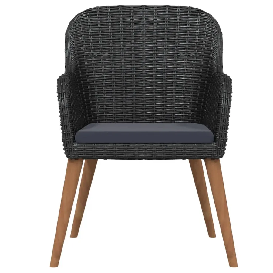 Ensemble à manger de jardin avec coussins 5 pcs Noir - 4