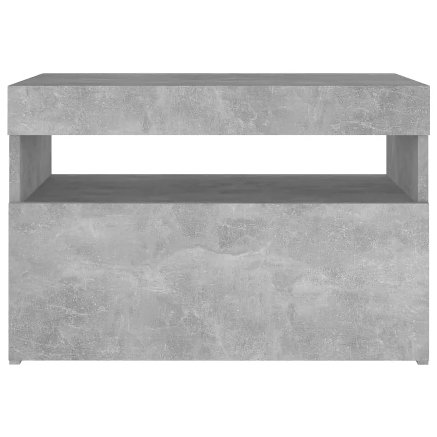 Tables de chevet avec lumières LED 2 pcs gris béton 60x35x40 cm - 10