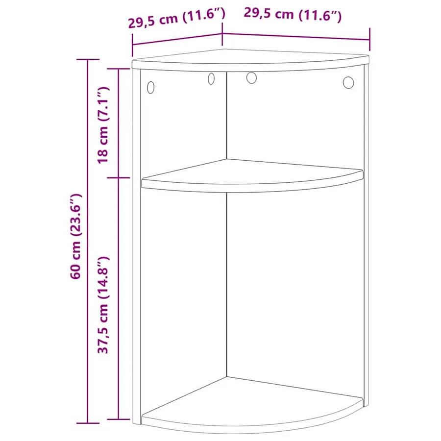 Table d'appoint Chêne fumé 29,6 x 29,6 x 60 cm - 8