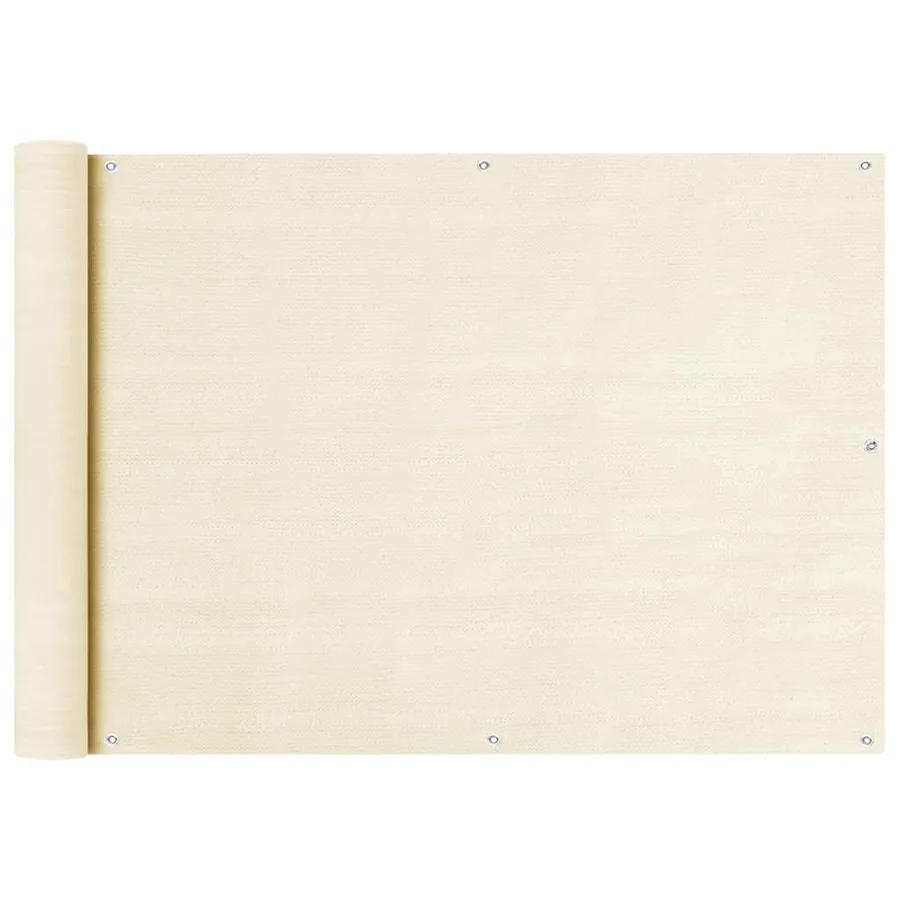 Écran de balcon Crème 75x500 cm PEHD