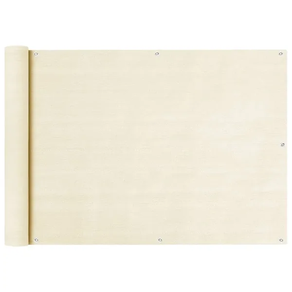 Écran de balcon Crème 75x500 cm PEHD