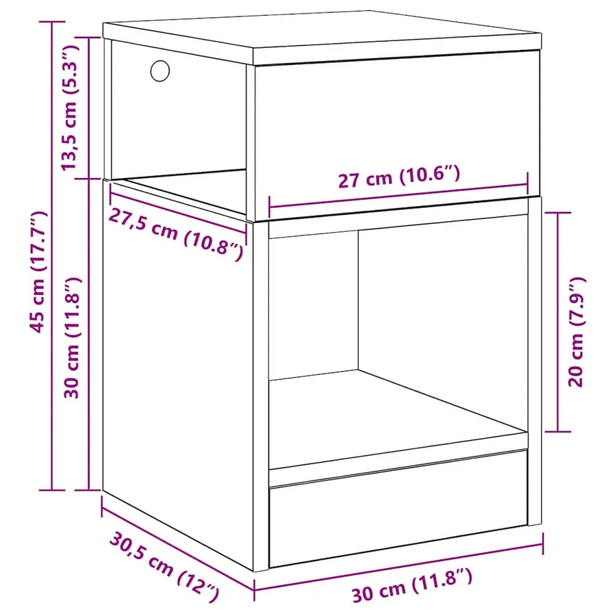 Table d'appoint 2 pcs Bois ancien 30,5 x 30 x 45 cm - 12