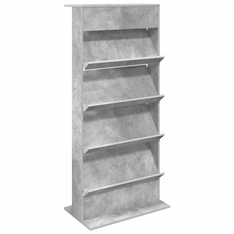 Étagère à magazines avec étagère Gris béton 70 x 41 x 156 cm - 2