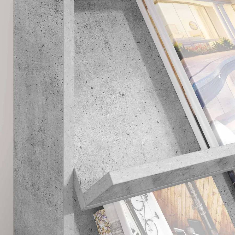 Étagère à magazines avec étagère Gris béton 70 x 41 x 156 cm - 4