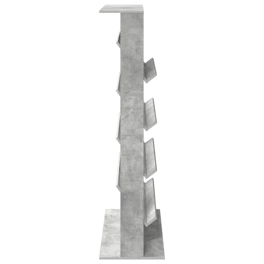 Étagère à magazines avec étagère Gris béton 70 x 41 x 156 cm - 6