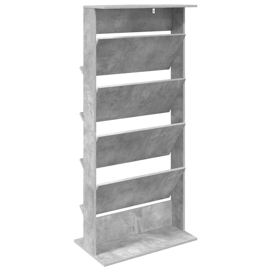 Étagère à magazines avec étagère Gris béton 70 x 41 x 156 cm - 7