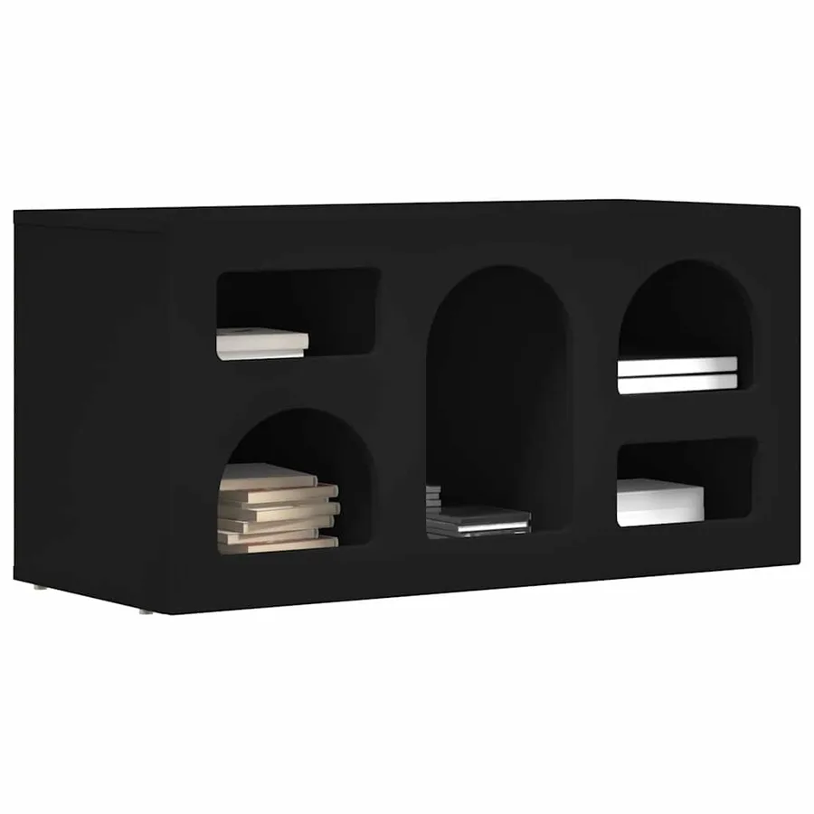 Meuble TV ELST 80 x 35 x 40 cm Noir Bois d'ingénierie - 3