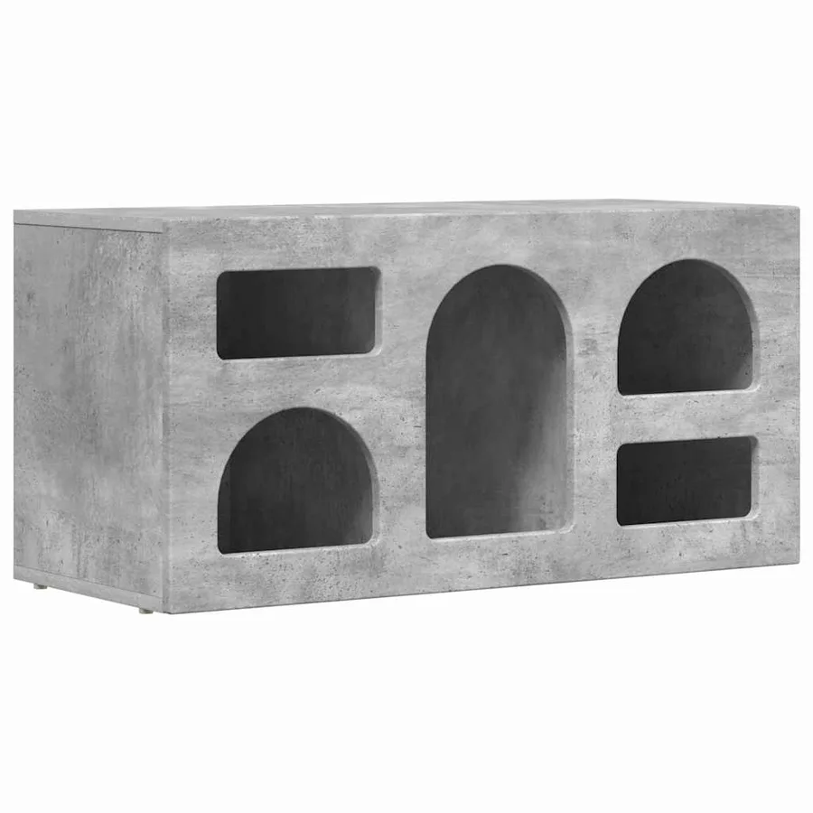 Meuble TV ELST 80 x 35 x 40 cm Gris béton Bois d'ingénierie - 2