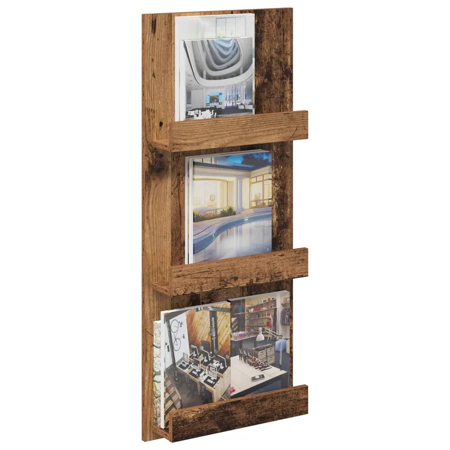 Étagère à magazines avec étagère Bois ancien 43 x 11 x 102 cm - 3