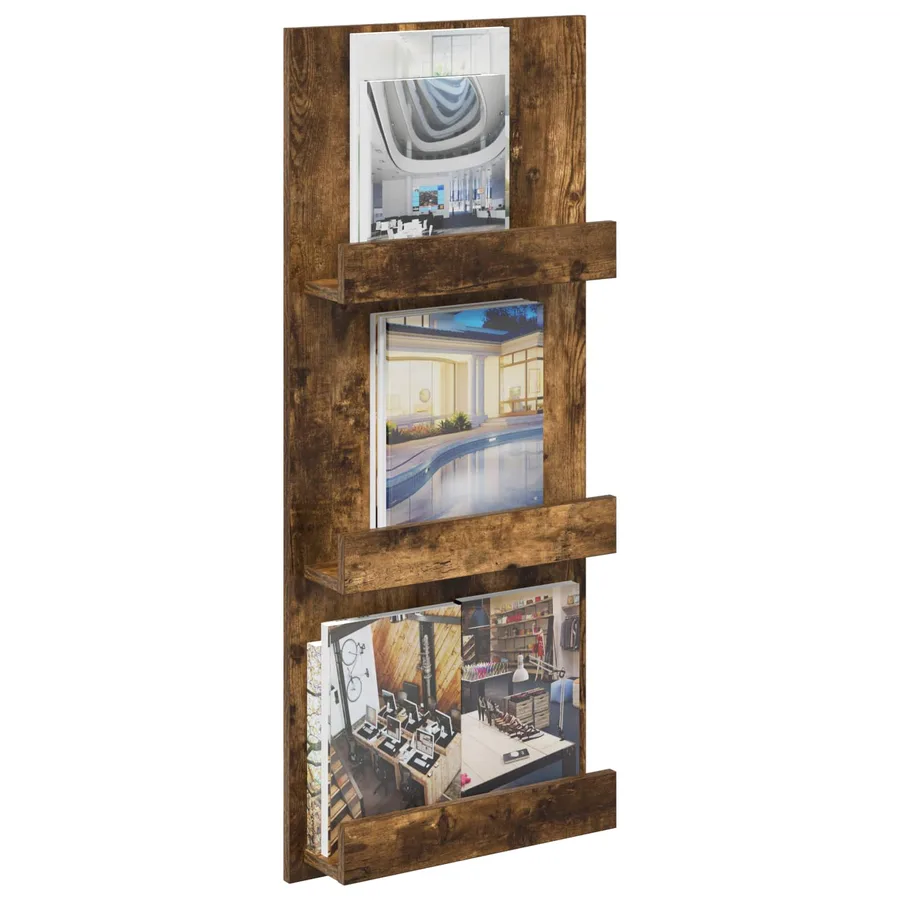 Étagère à magazines avec étagère Chêne fumé 43 x 11 x 102 cm - 3