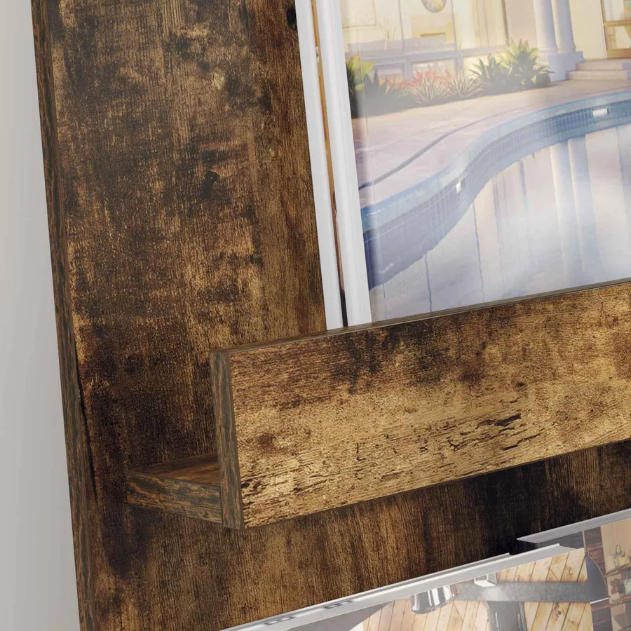 Étagère à magazines avec étagère Chêne fumé 43 x 11 x 102 cm - 4