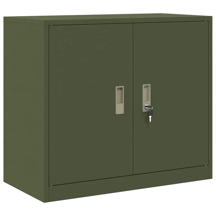 Armoire de rangement Vert olive 80 x 40 x 70 cm Acier - 2