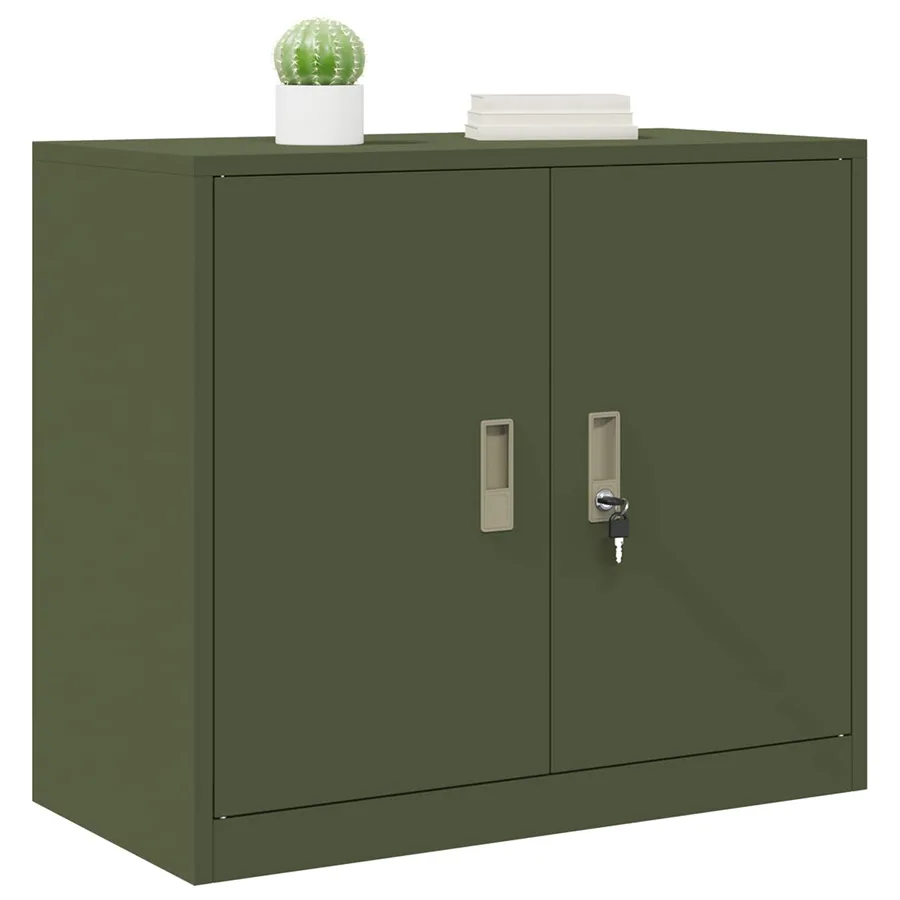 Armoire de rangement Vert olive 80 x 40 x 70 cm Acier - 3