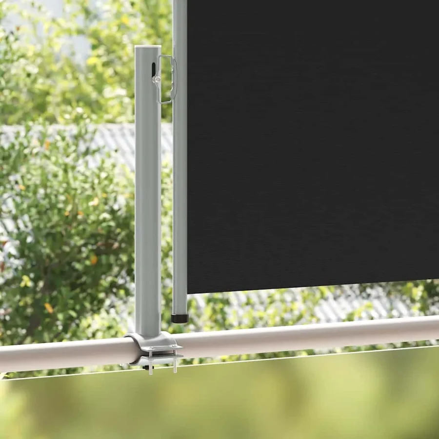 Auvent latéral rétractable de patio 100 x 300 cm Noir - 3