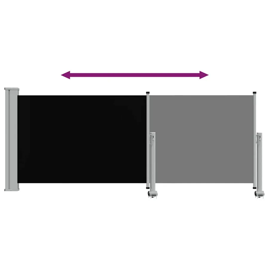 Auvent latéral rétractable de patio 100 x 300 cm Noir - 9