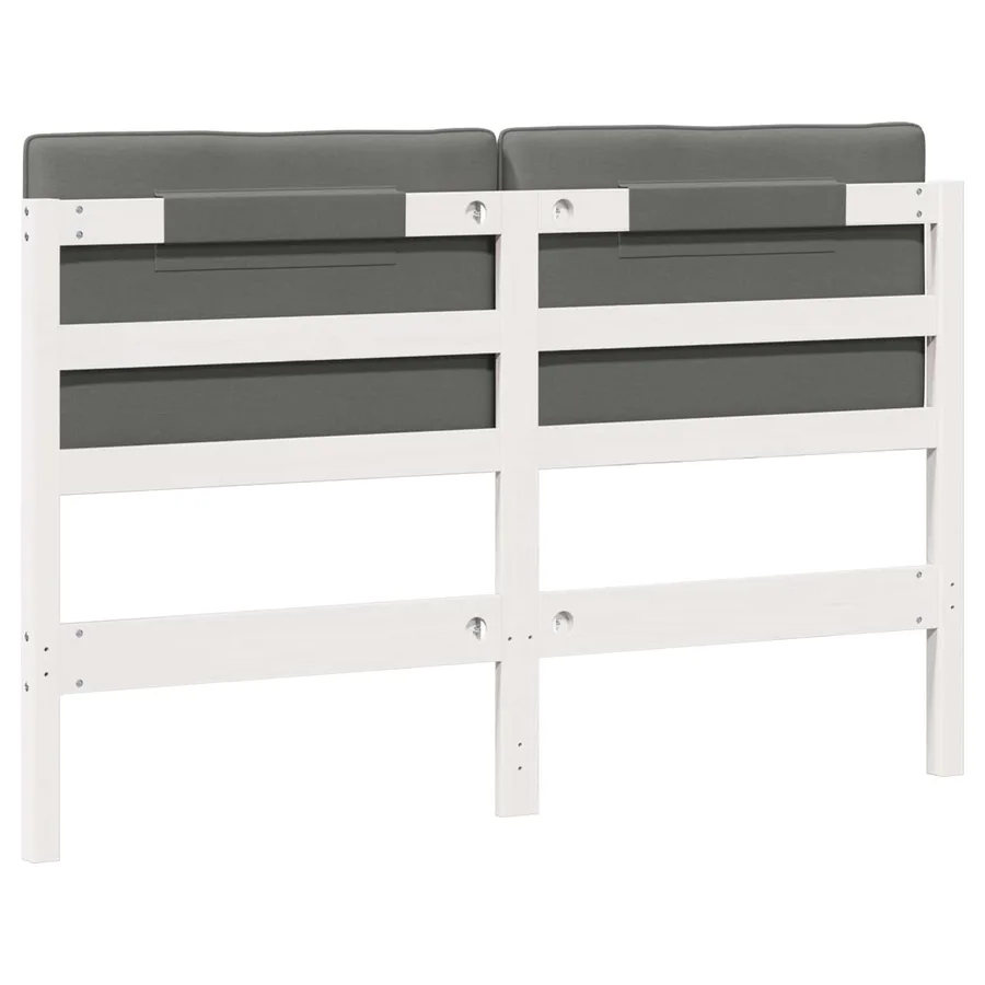 Tête de lit capitonnée Blanc et gris clair 150 cm Pin massif - 6