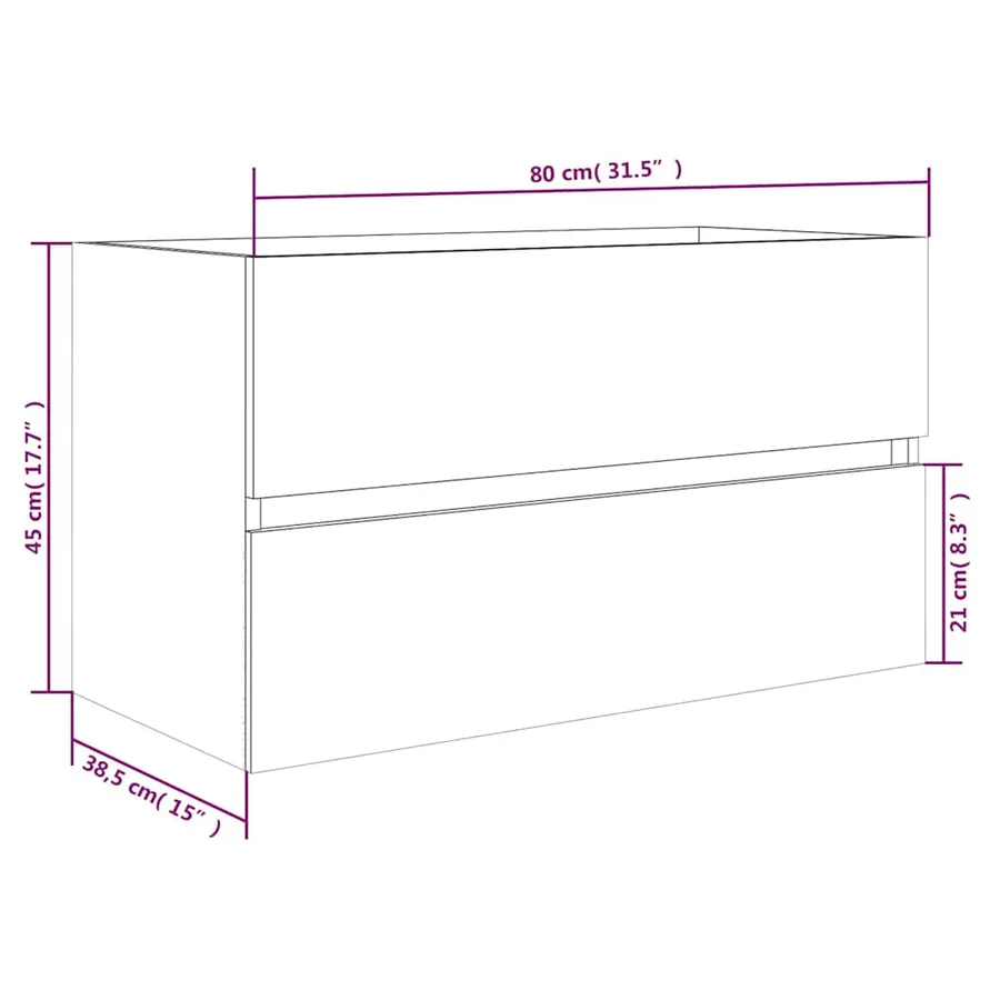 Ensemble de meubles de salle de bain 2 pcs Chêne fumé - 15