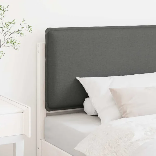 Tête de lit capitonnée Blanc et gris clair 100 cm Pin massif