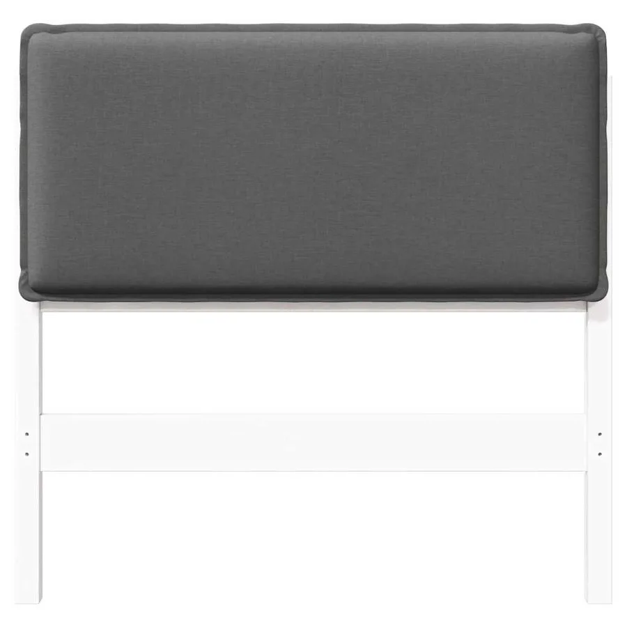 Tête de lit capitonnée Blanc et gris clair 100 cm Pin massif - 4