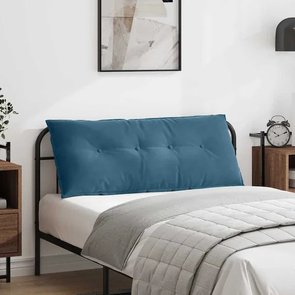 Coussin de Dos Bleu 120 x 50 cm Tissu en velours côtelé