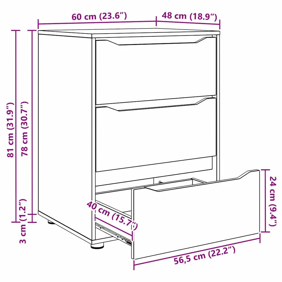 Armoire de rangement Gris Sonoma 60 x 48 x 81 cm - 15