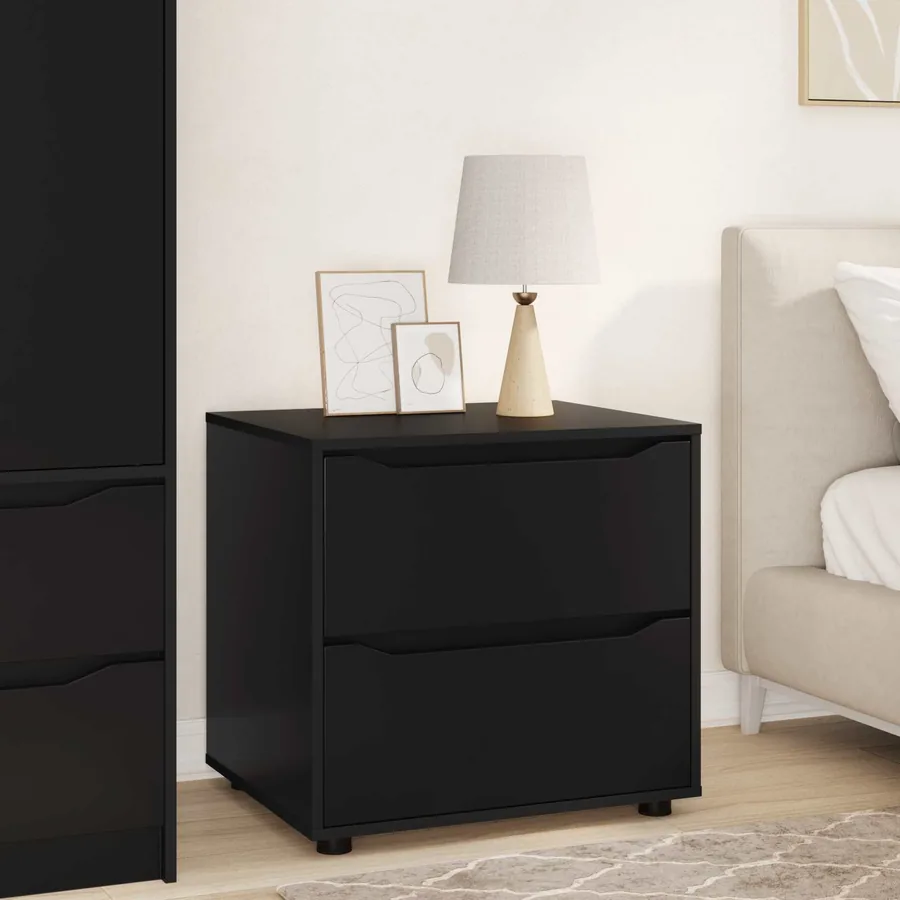 Armoire de rangement Noir 60 x 48 x 57 cm Bois d'ingénierie