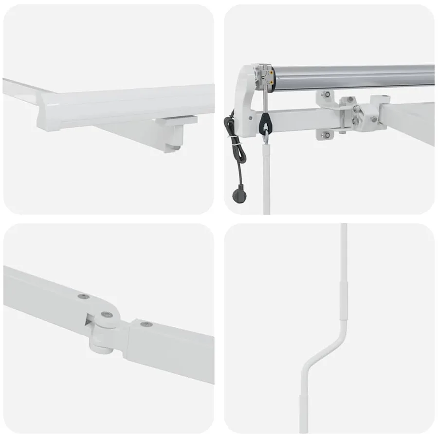 Cadre d'auvent Blanc 450 × 300 cm Aluminium - 7