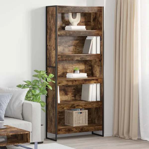 Bibliothèque 80 x 30 x 189,5 cm Bois d'ingénierie Chêne Fumé