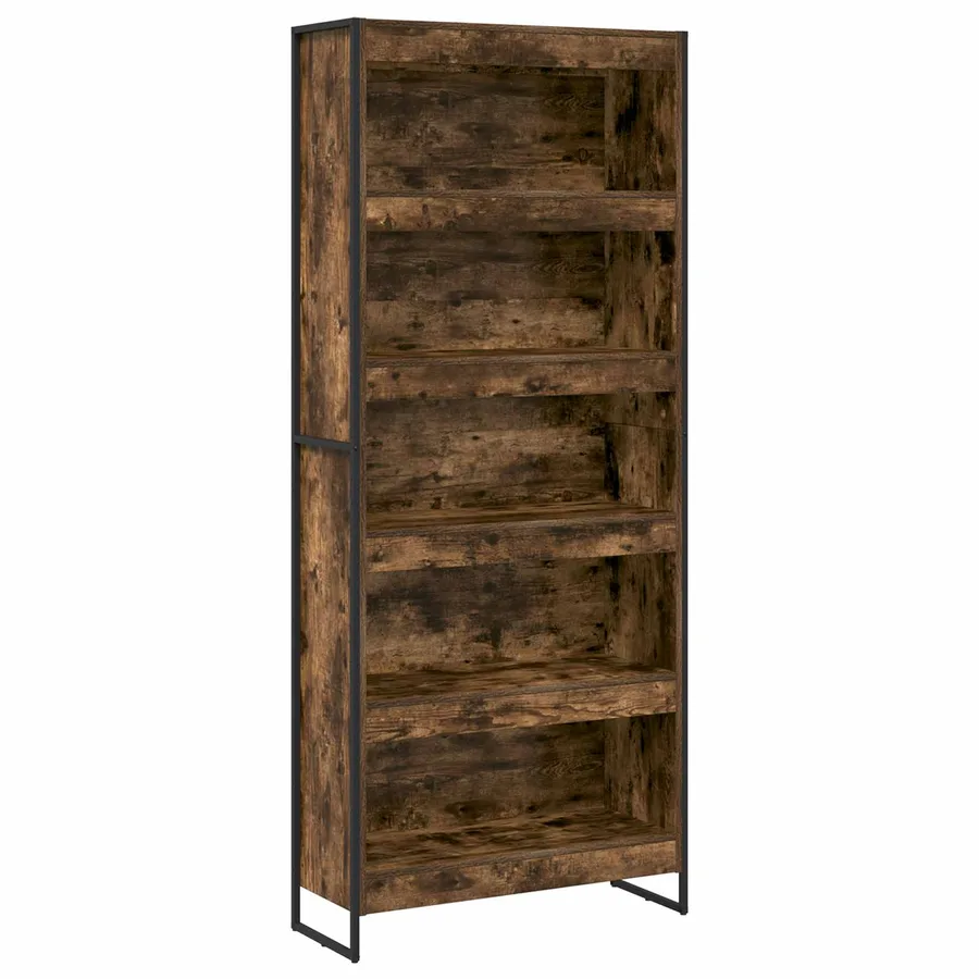 Bibliothèque 80 x 30 x 189,5 cm Bois d'ingénierie Chêne Fumé - 2