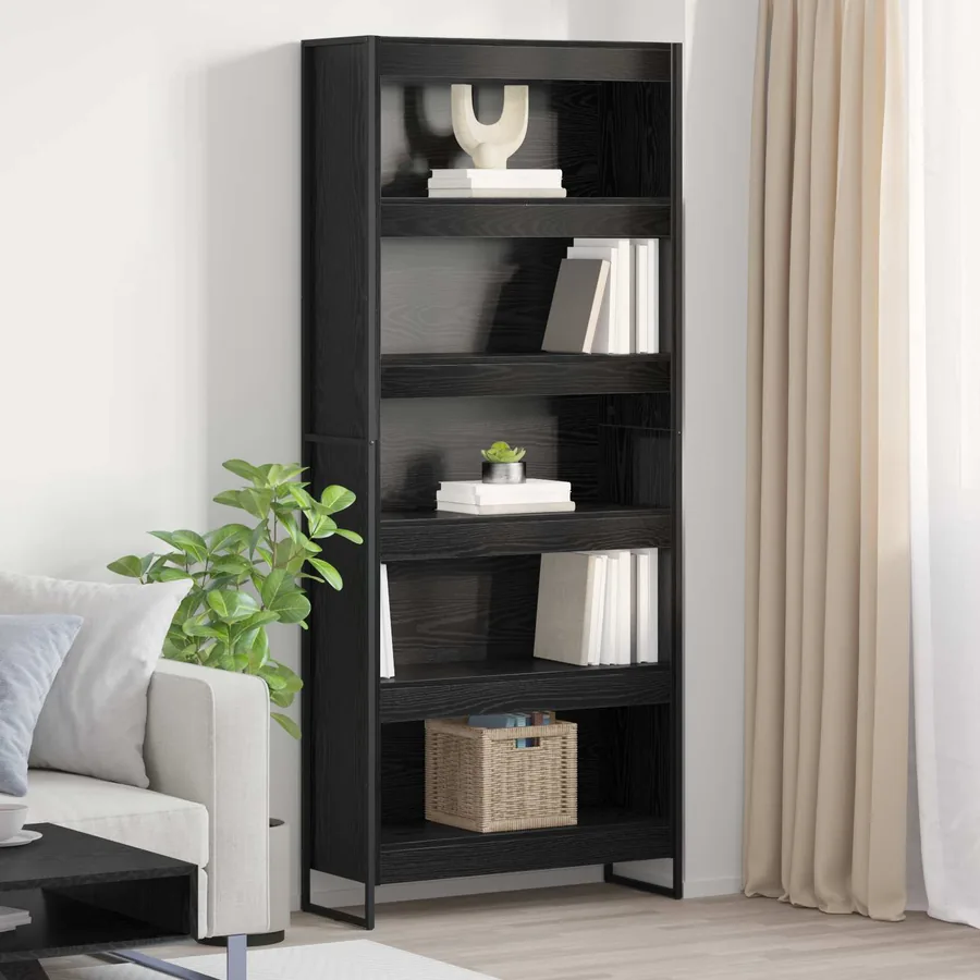 Bibliothèque 80 x 30 x 189,5 cm Bois d'ingénierie Chêne noir