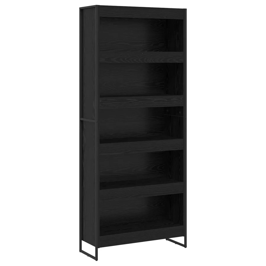 Bibliothèque 80 x 30 x 189,5 cm Bois d'ingénierie Chêne noir - 2