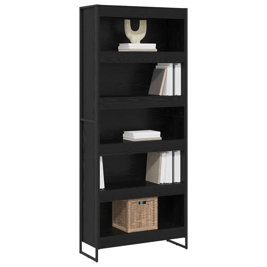 Bibliothèque 80 x 30 x 189,5 cm Bois d'ingénierie Chêne noir - 3