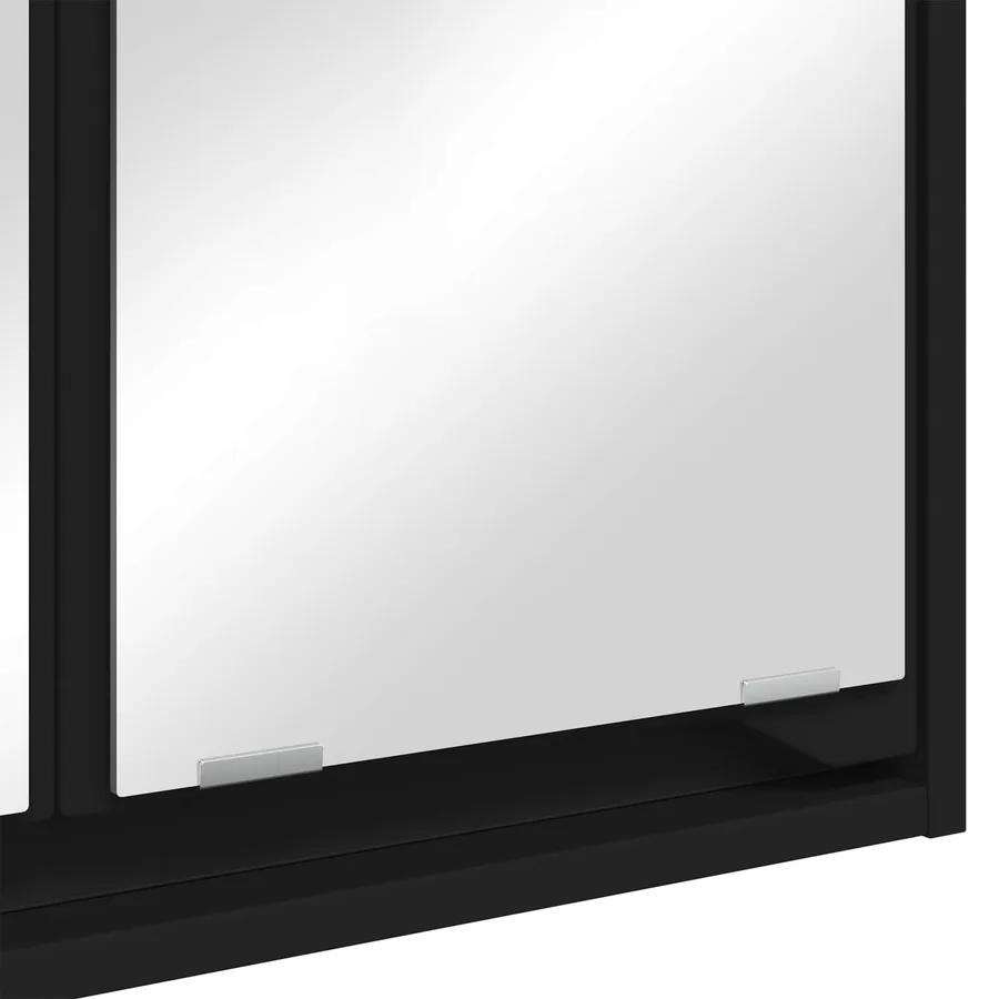 Armoire Miroir de Salle de Bain avec porte Noir 60 x 20 x 60 cm - 11
