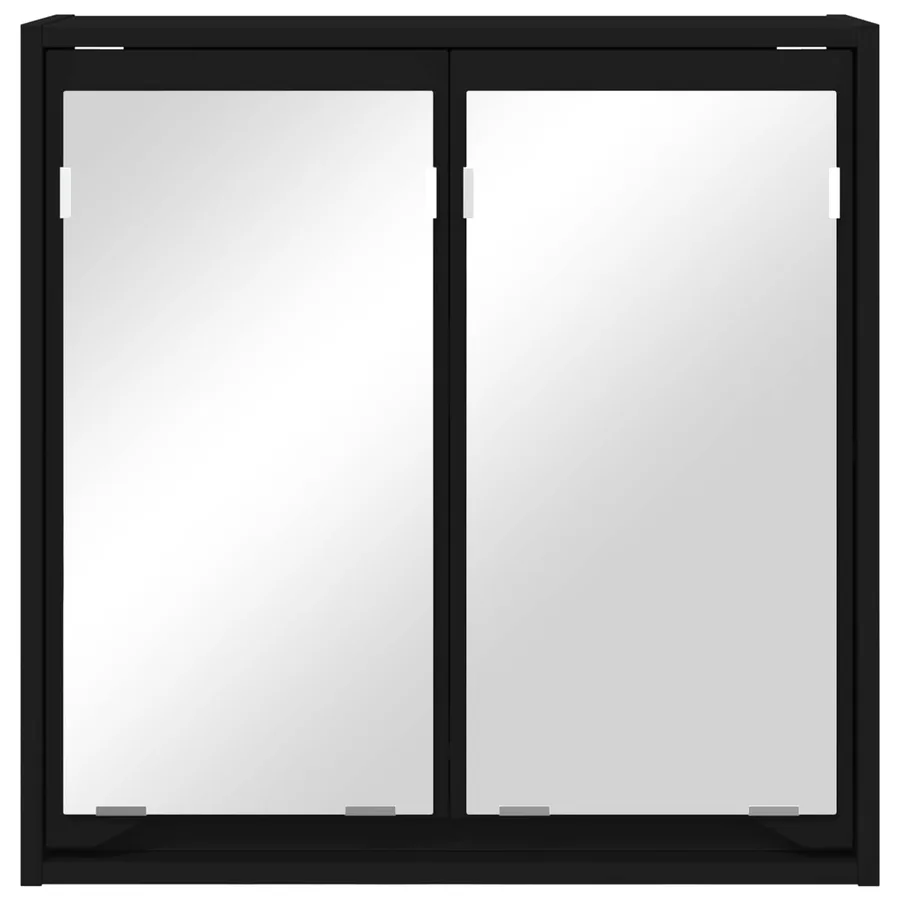 Armoire Miroir de Salle de Bain avec porte Noir 60 x 20 x 60 cm - 6