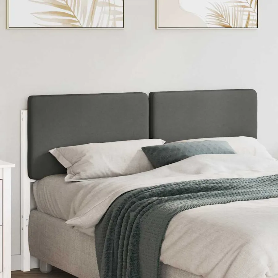 Tête de lit capitonnée Blanc et gris clair 140 cm Pin massif