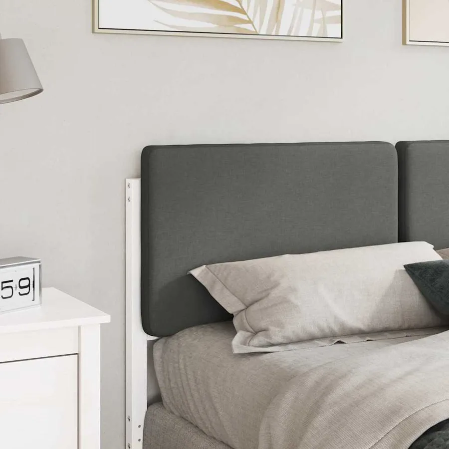 Tête de lit capitonnée Blanc et gris clair 140 cm Pin massif - 3